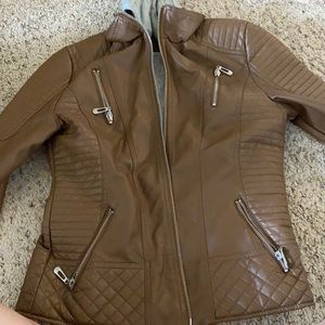 Brown leather jacket